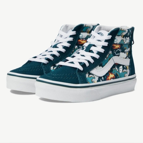Vans Other - Vans Sk8 HI Zip Mythical Glow Deep Teal Dark Dragons Kids  3 NEW